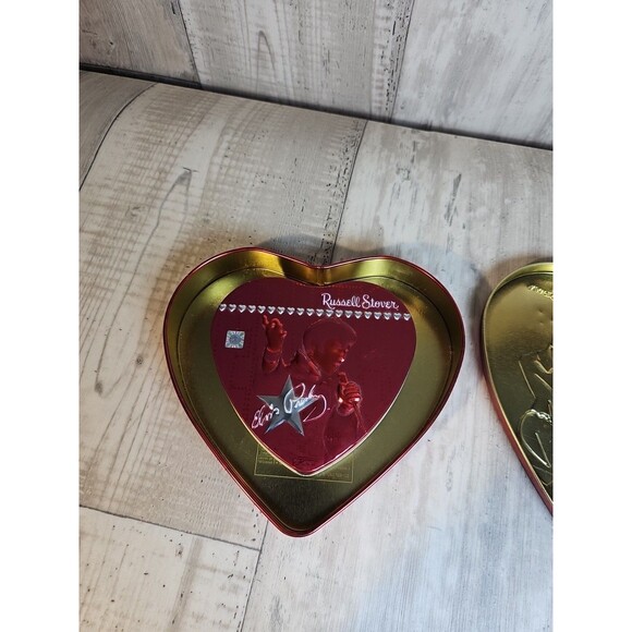 Russell Stover Elvis Presley Heart Shape Tins 7” & 5” Set of 2 Vintage Collect - Picture 6 of 6